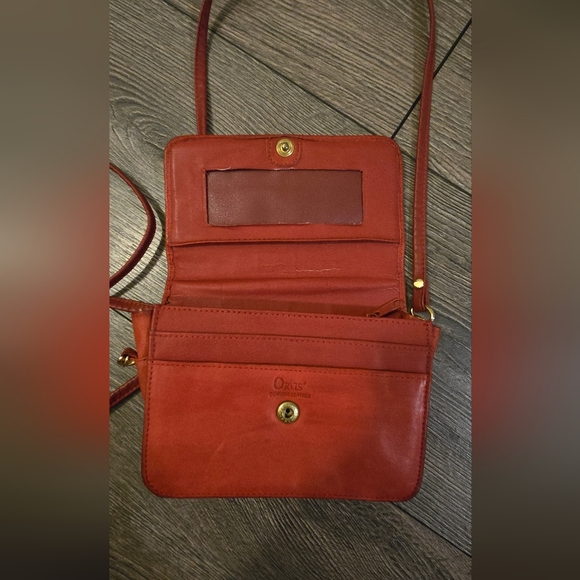Vintage Red Leather Orvis Shoulder Purse Clutch With Removable Straps - Picture 9 of 10